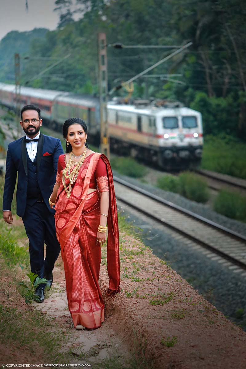 railway track Wedding Photos In Kottayam