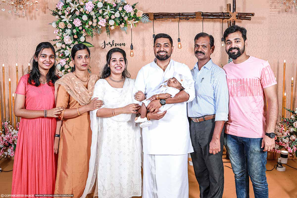 Family Photos In Baptism Ceremony At Kottayam